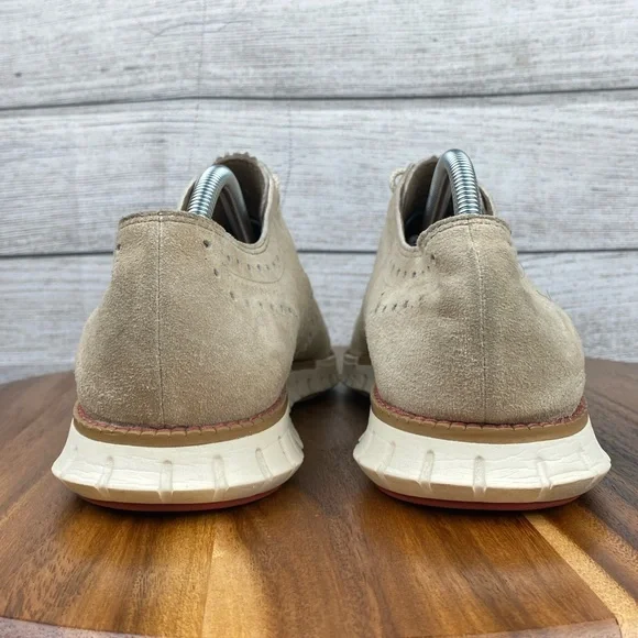 Cole Haan ZEROGRAND Wingtip Oxford Warm Stucco Beige Suede C35432 Mens Size 10.5 - Picture 6 of 12